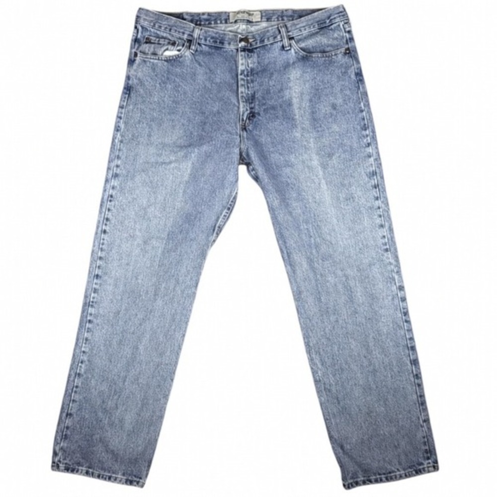 Wrangler Authentics Mens Straight Fit Denim Jeans W40 x L31.5 Light Wash‎ Cotton
